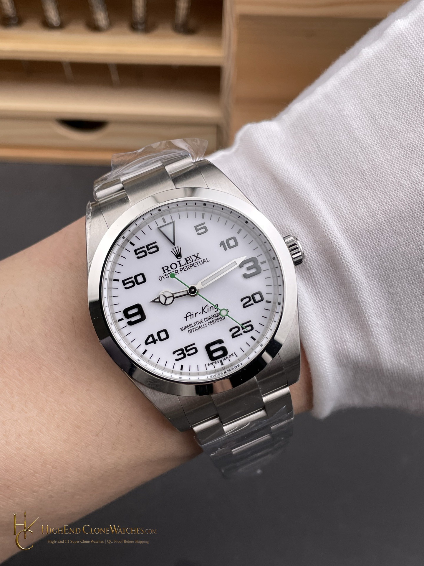Rolex Air-King 116900-3230 caseback view super clone watch
