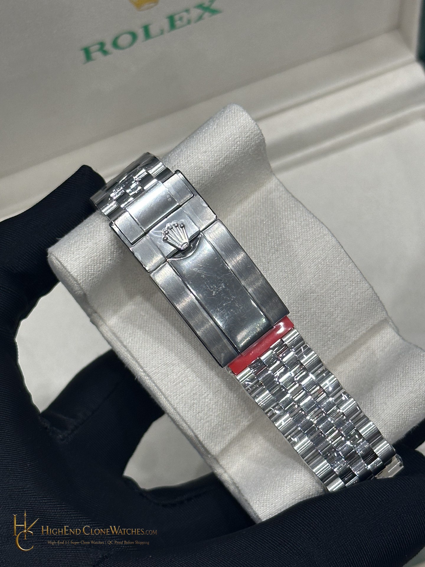 Rolex GMT-Master II 126710BLNR crown and case detail super clone watch