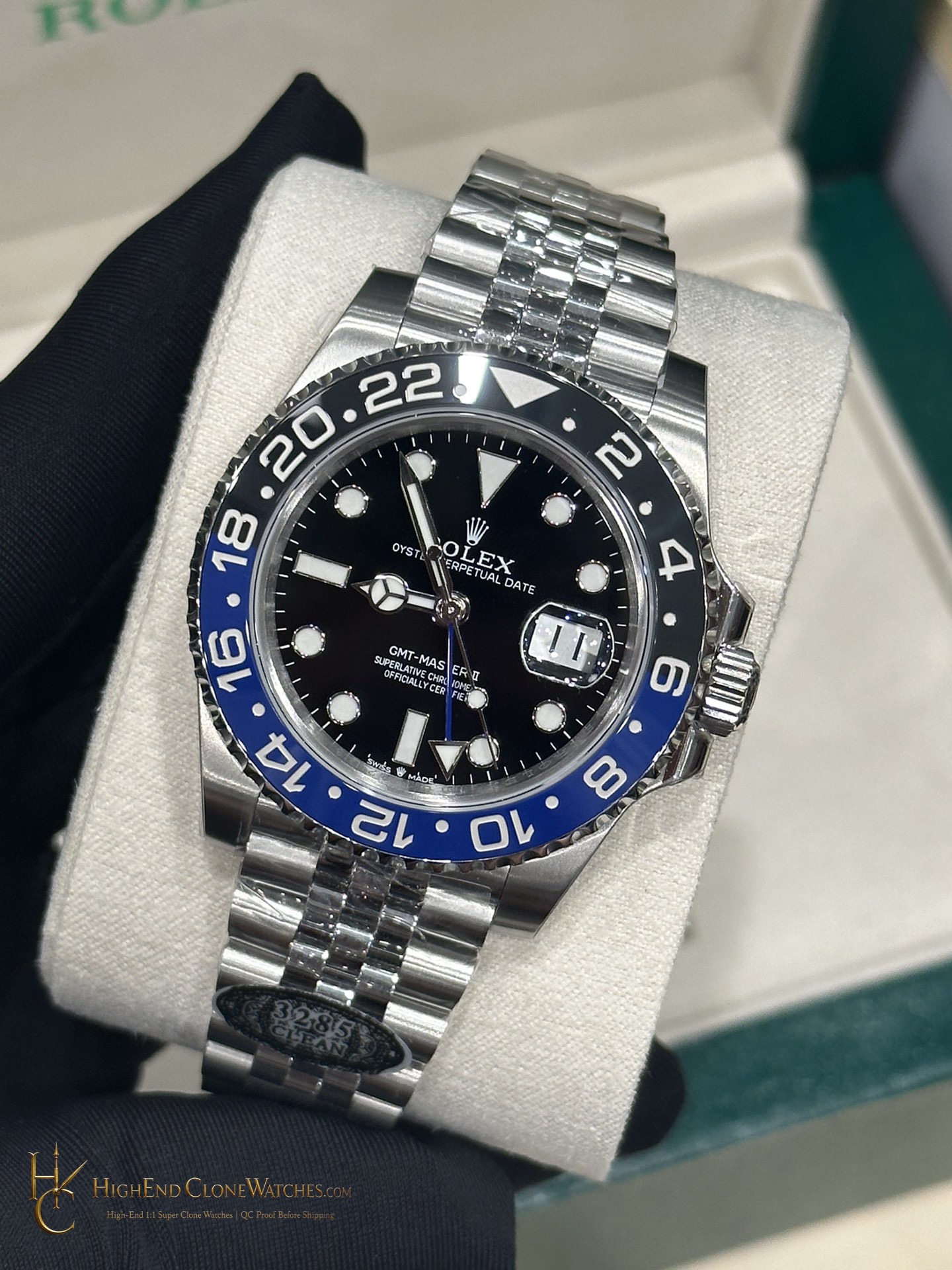 Rolex GMT-Master II 126710BLNR caseback view super clone watch