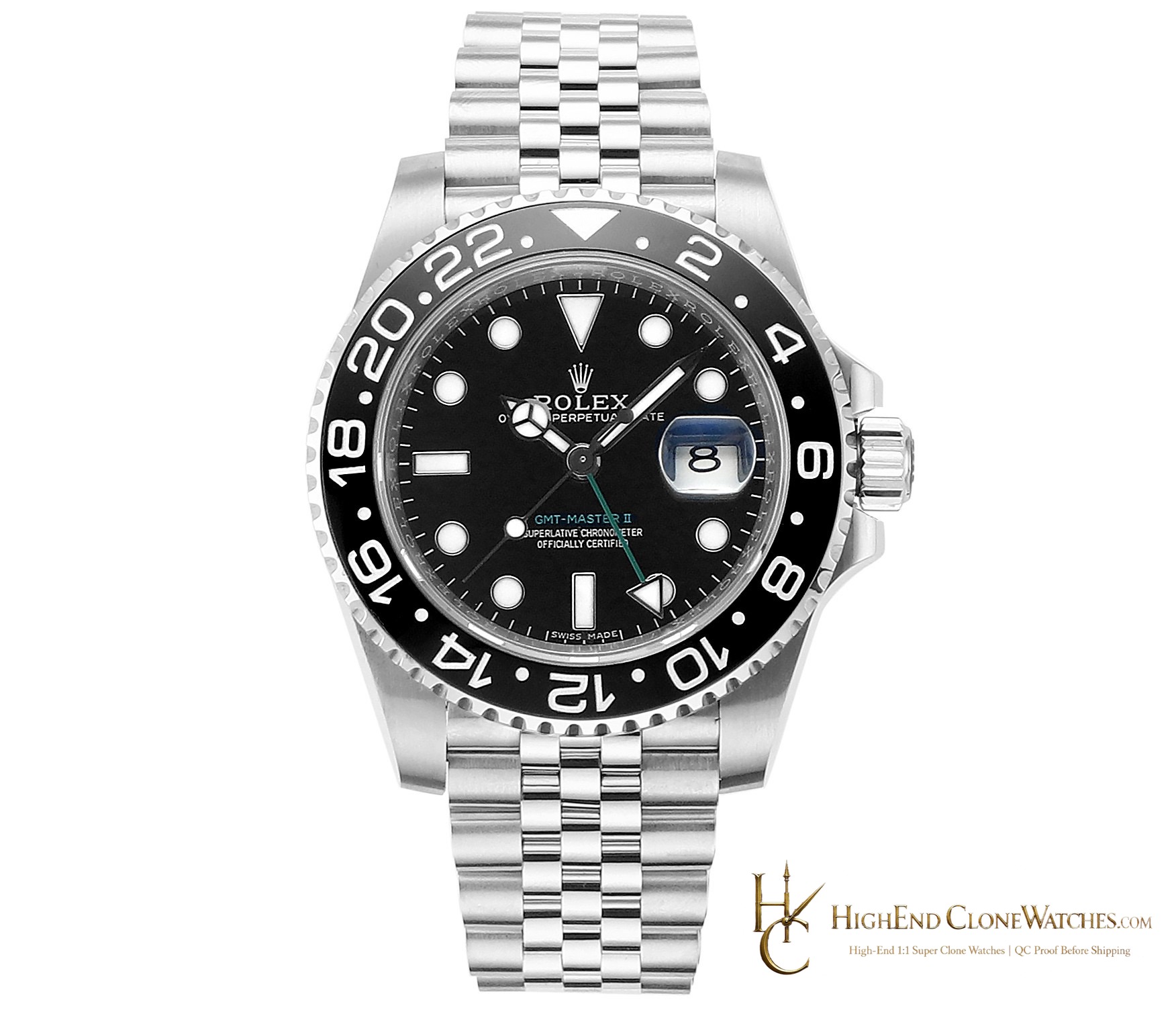 Rolex GMT-Master II 126710GRNR front view super clone watch