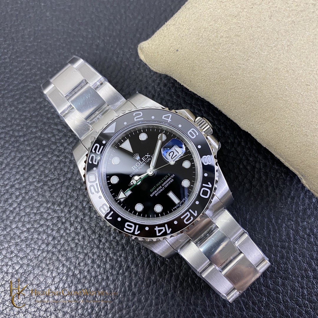 Rolex GMT-Master II 126710GRNR crown and case detail super clone watch