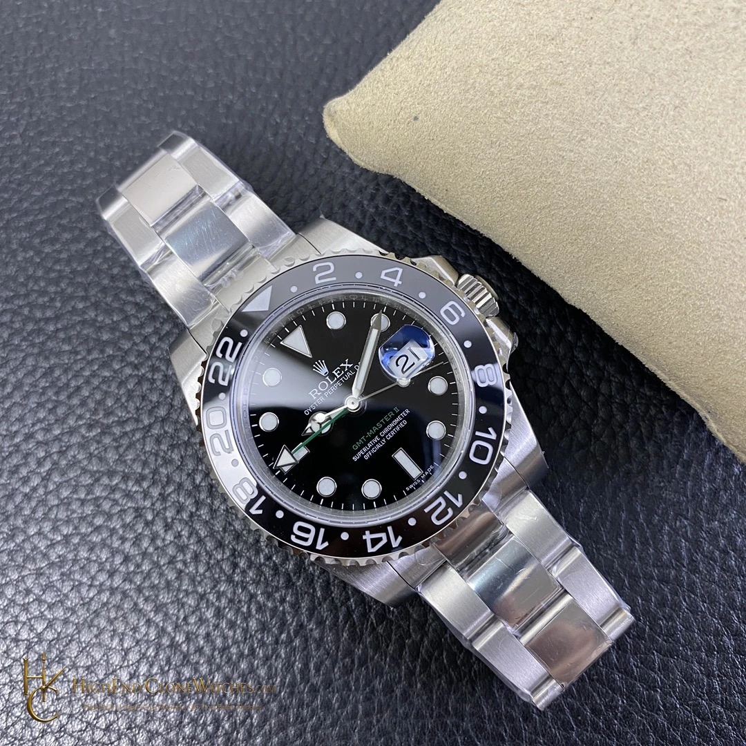 Rolex GMT-Master II 126710GRNR crown and case detail super clone watch