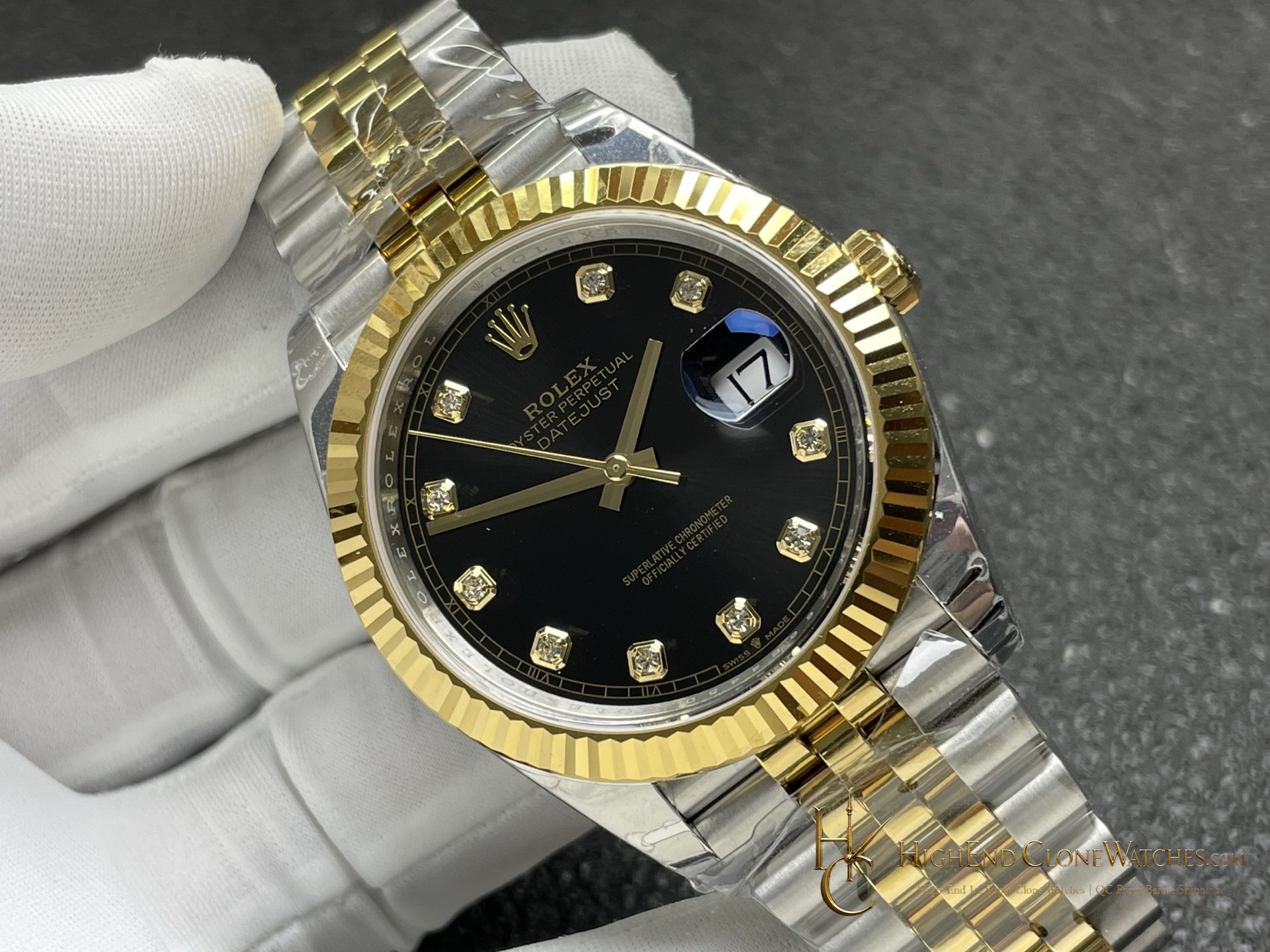 Rolex Datejust 126333 angled dial view super clone watch