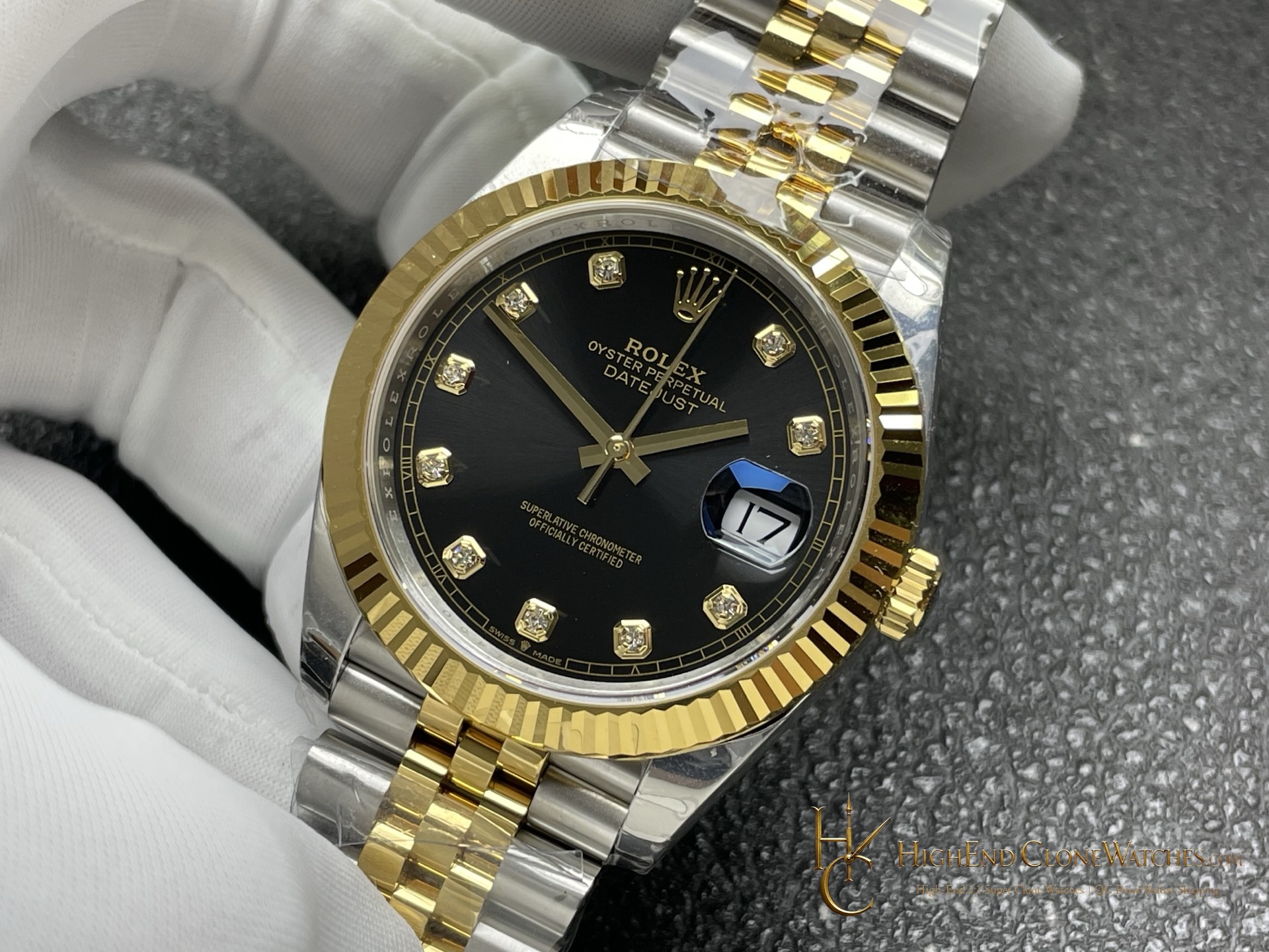 Rolex Datejust 126333 bezel detail super clone watch