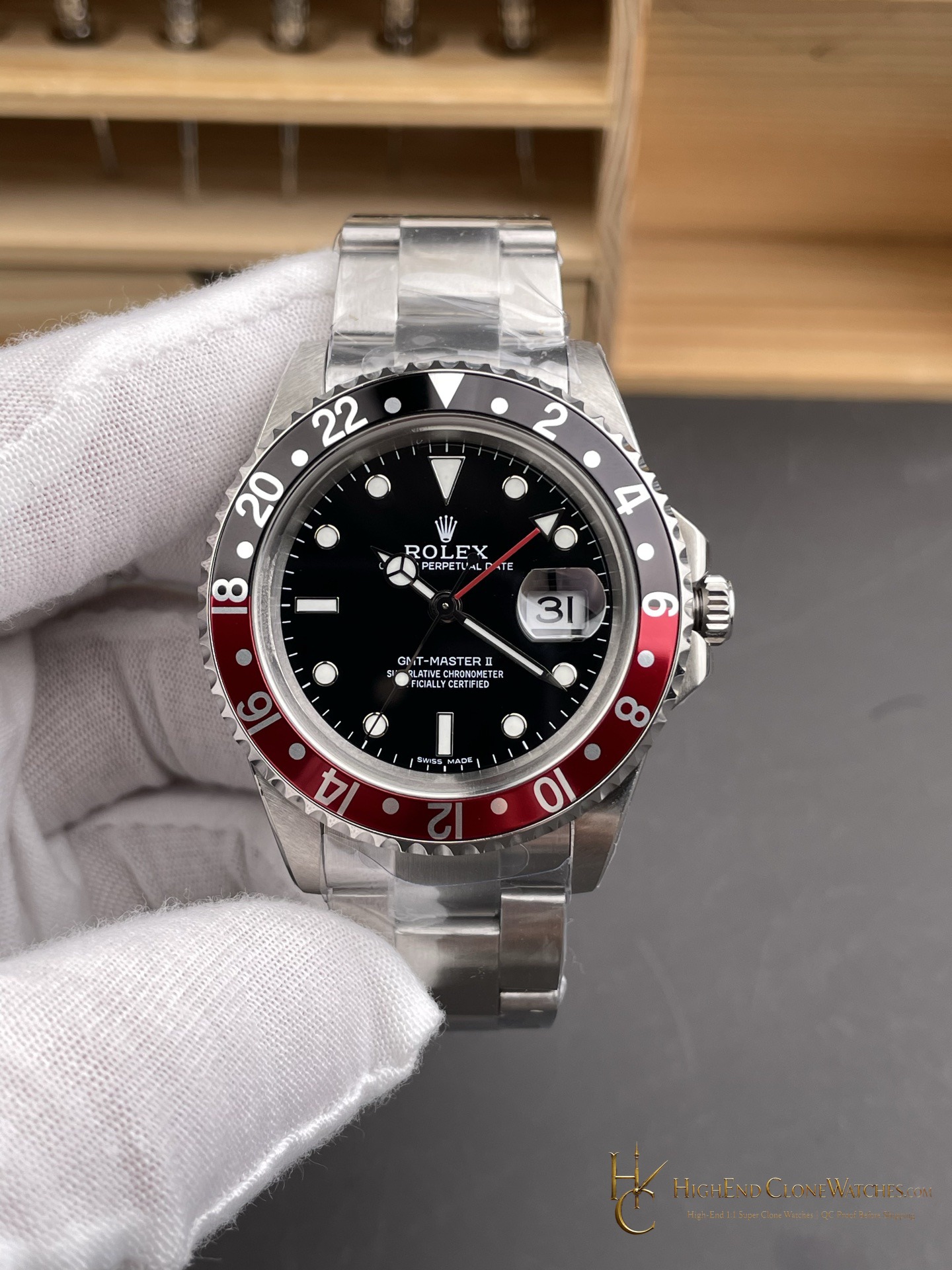 Rolex GMT-Master II 16710 front view super clone watch