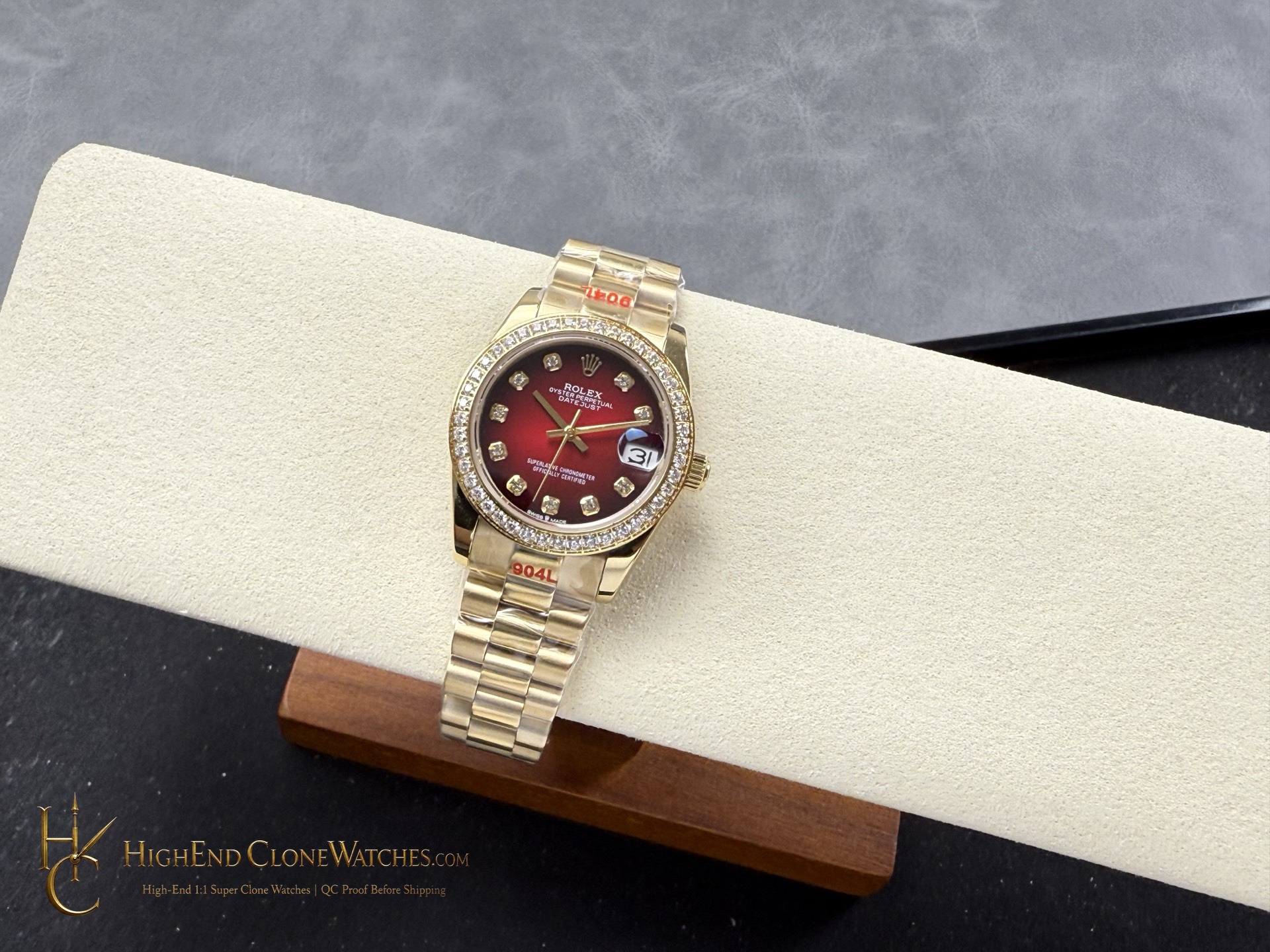 Rolex Datejust 278288RBR bezel detail super clone watch