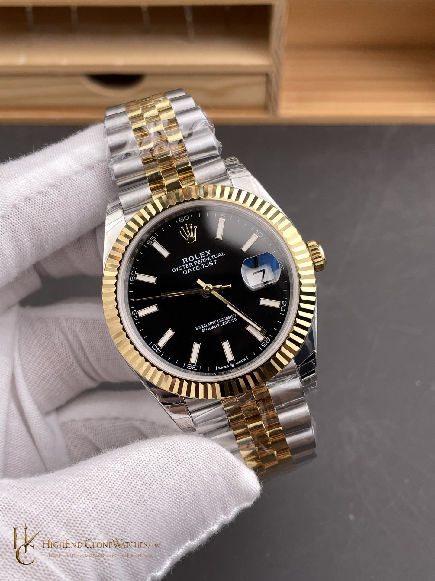 Rolex Datejust 126333 angled dial view super clone watch