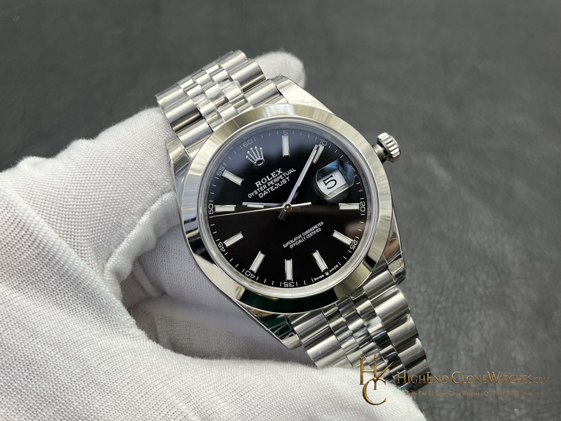 Rolex Datejust 126300-0012 front view super clone watch