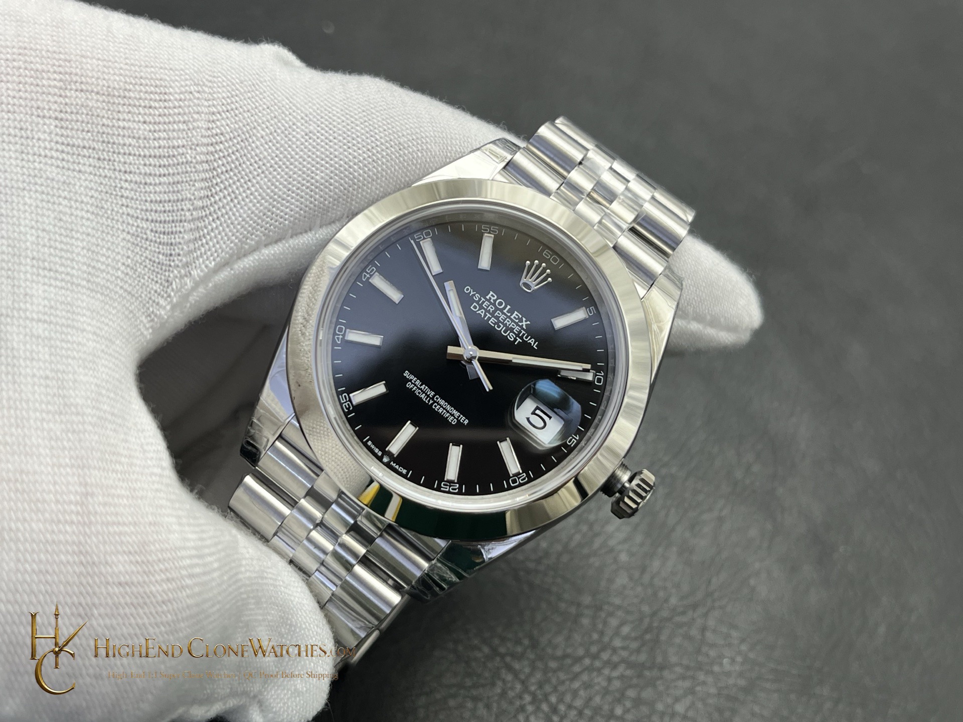 Rolex Datejust 126300-0012 dial and marker detail super clone watch