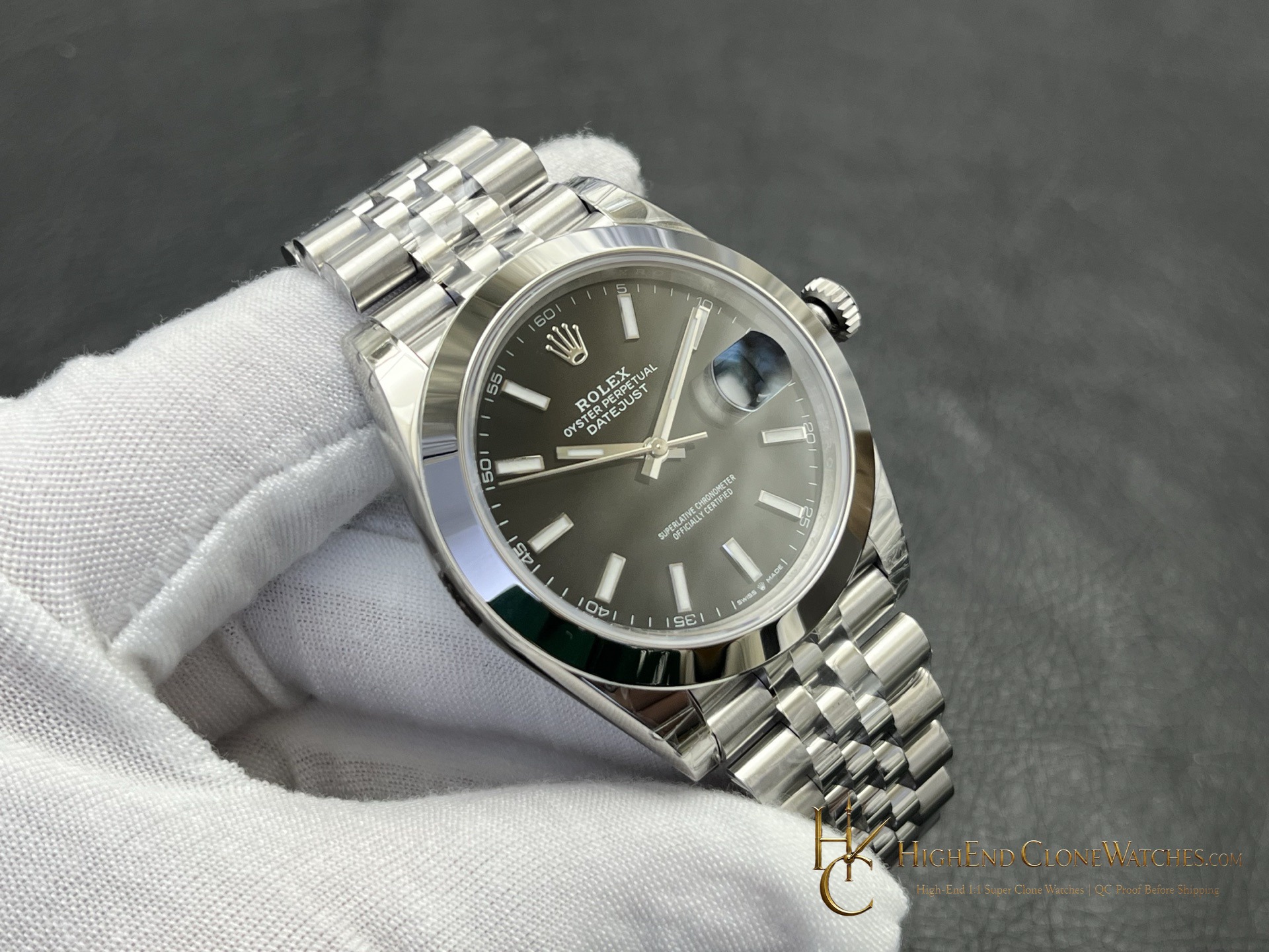 Rolex Datejust 126300-0012 bezel detail super clone watch