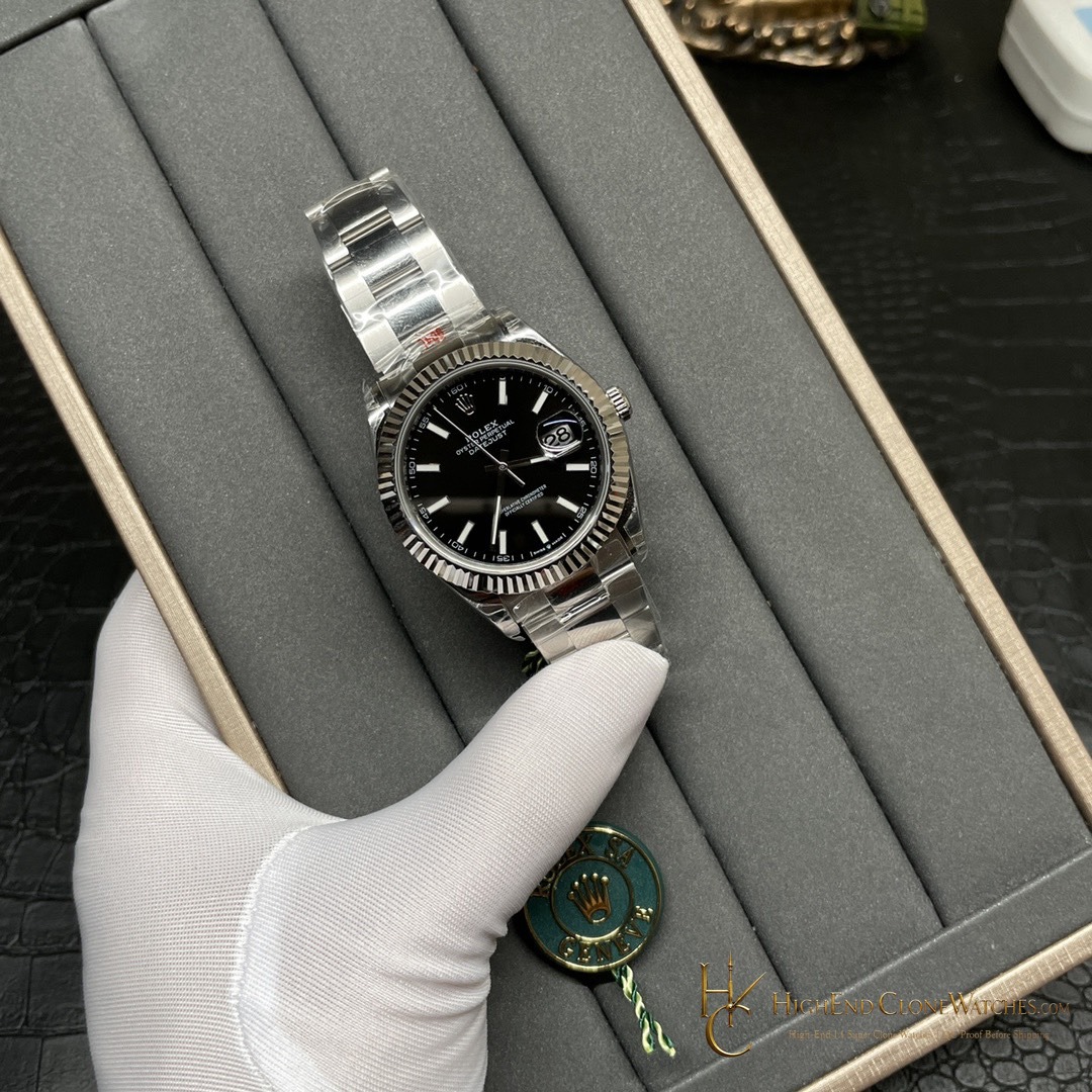 Rolex Datejust 126334-0017 angled dial view super clone watch