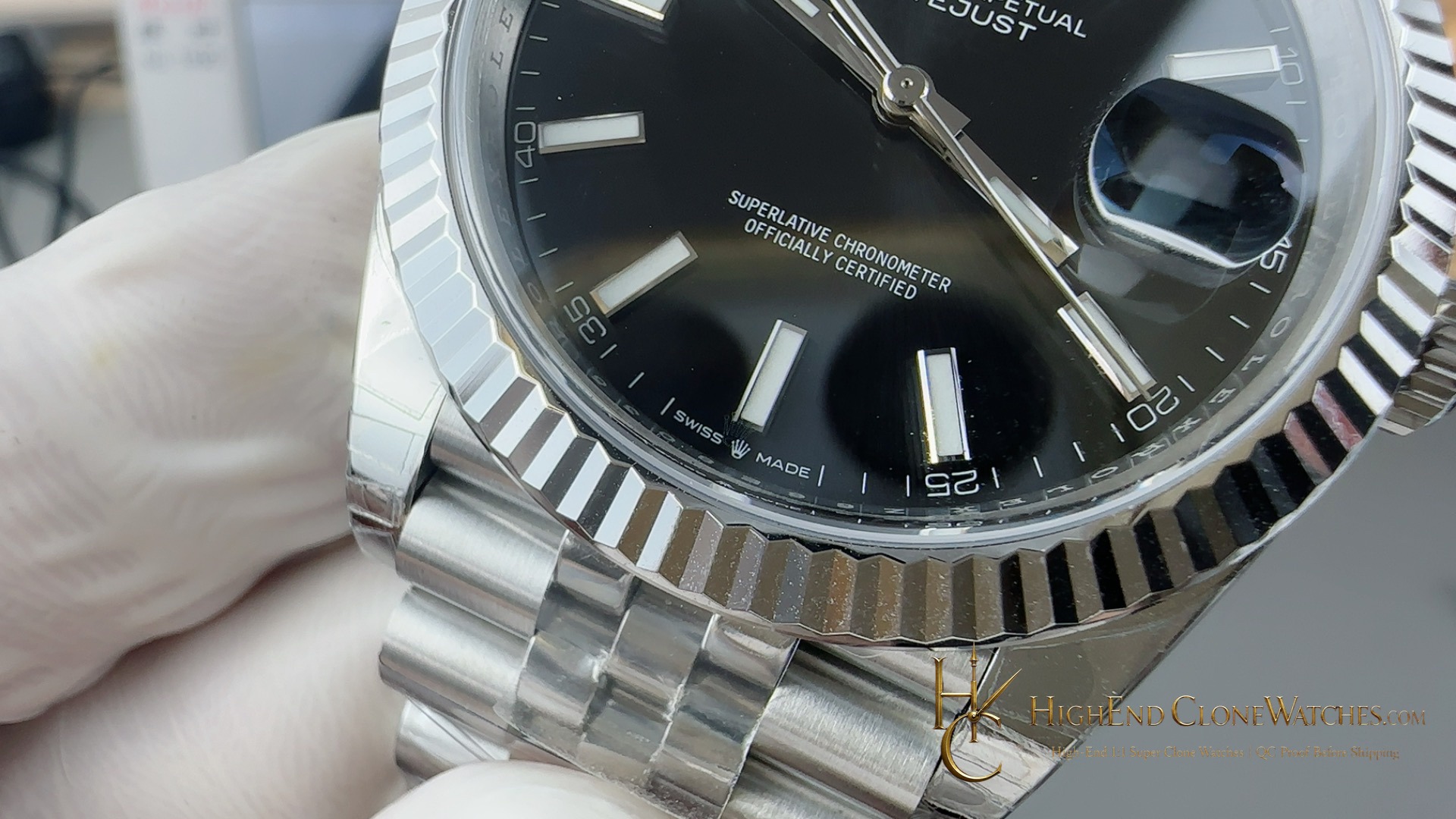 Rolex Datejust 126334 bezel detail super clone watch