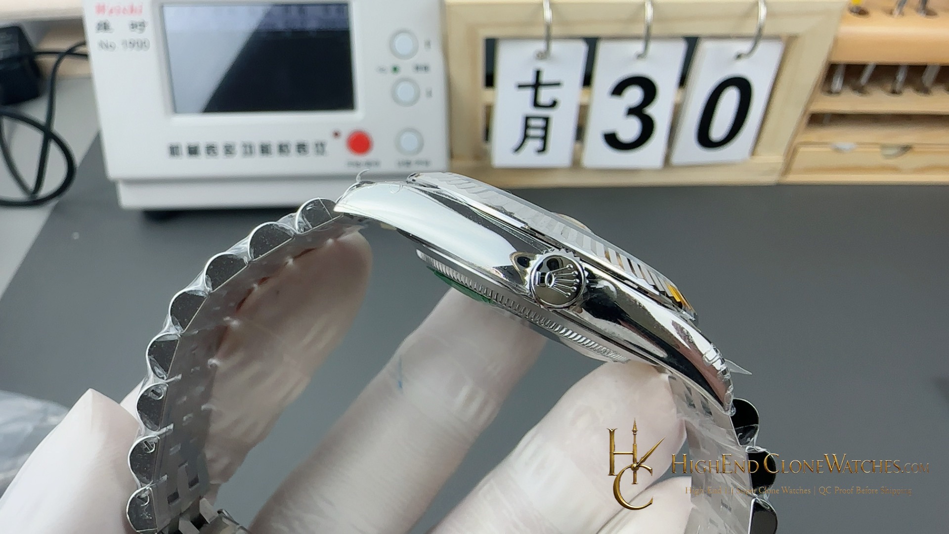 Rolex Datejust 126334 crown and case detail super clone watch