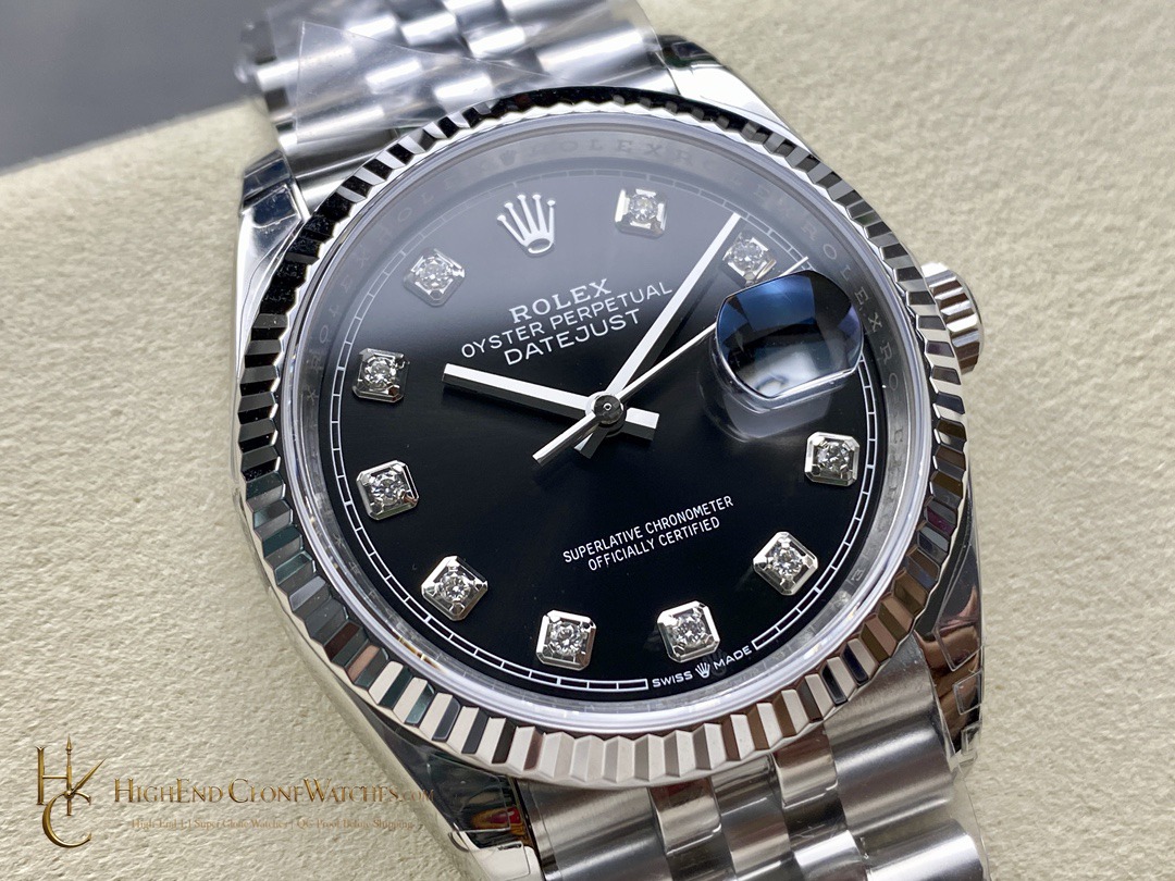 Rolex Datejust M126234-0027 angled dial view super clone watch