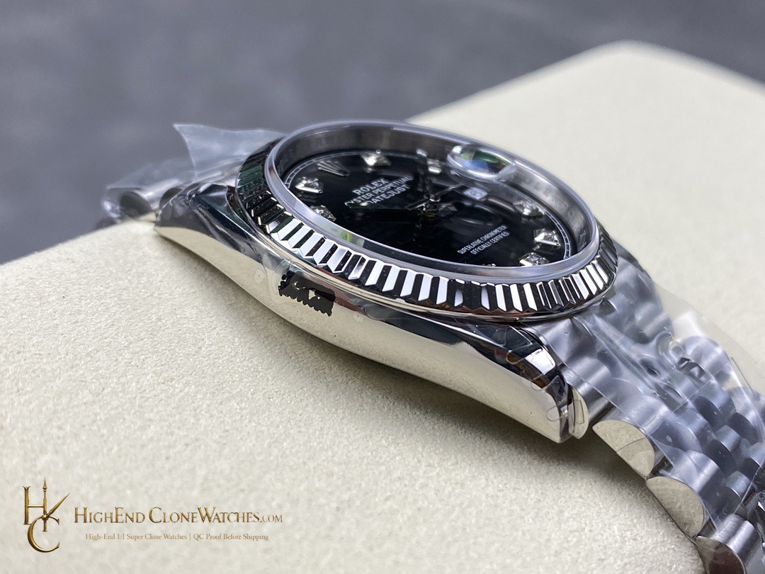 Rolex Datejust M126234-0027 crown and case detail super clone watch