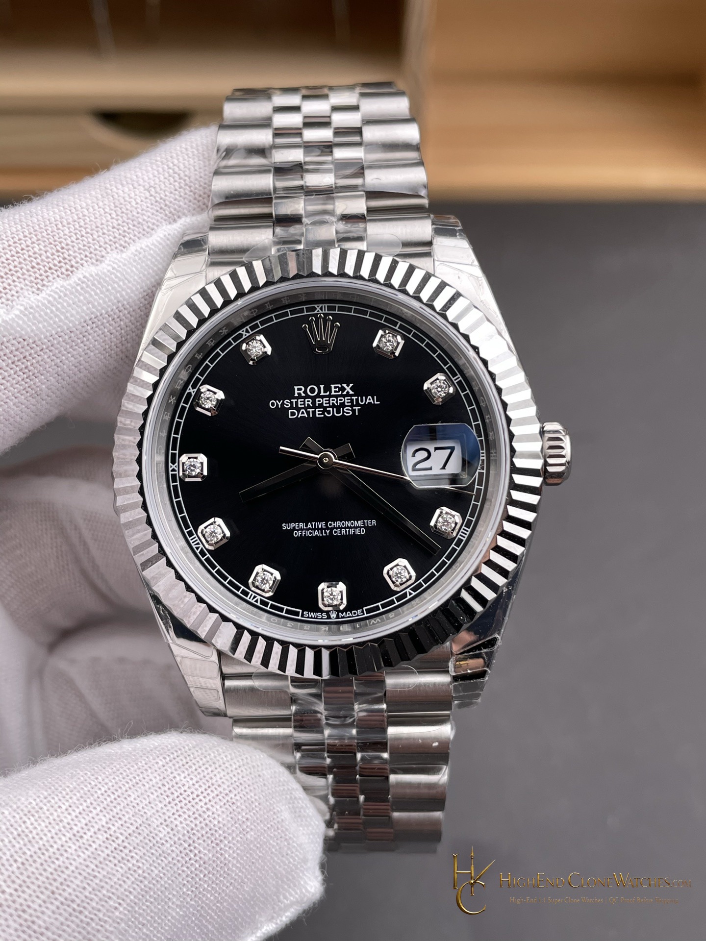 Rolex Datejust 126334-0012 dial and marker detail super clone watch