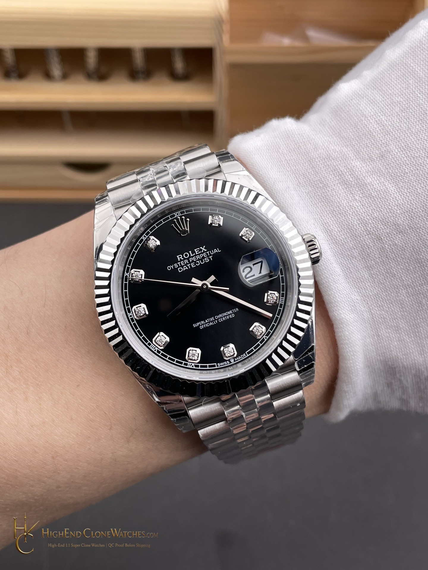 Rolex Datejust 126334-0012 caseback view super clone watch