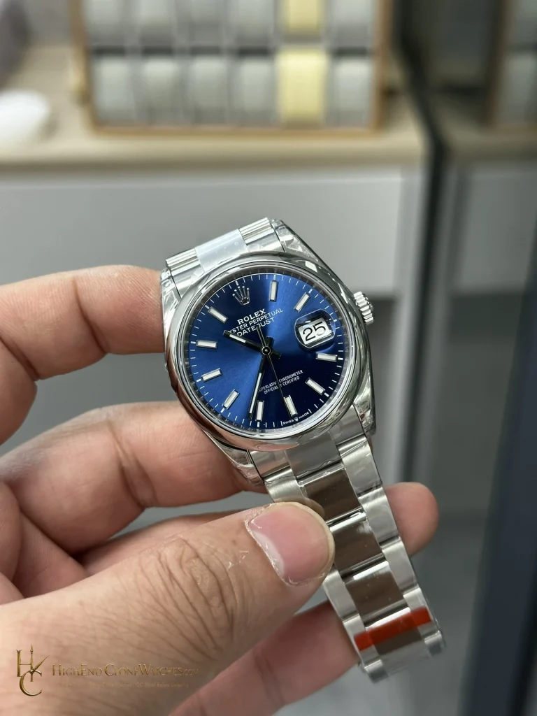 Rolex m126200-0006 DateJust 36 angled dial view super clone watch