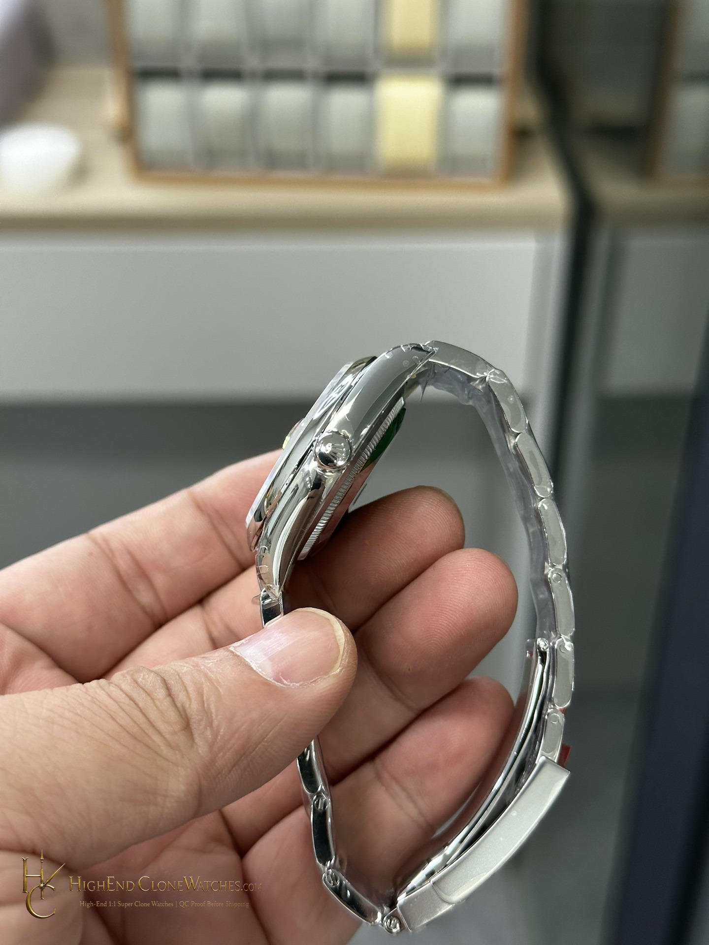 Rolex m126200-0006 DateJust 36 bezel detail super clone watch