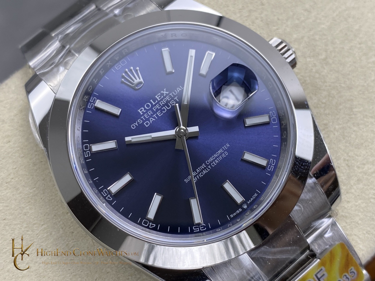 Rolex Datejust 126300 angled dial view super clone watch