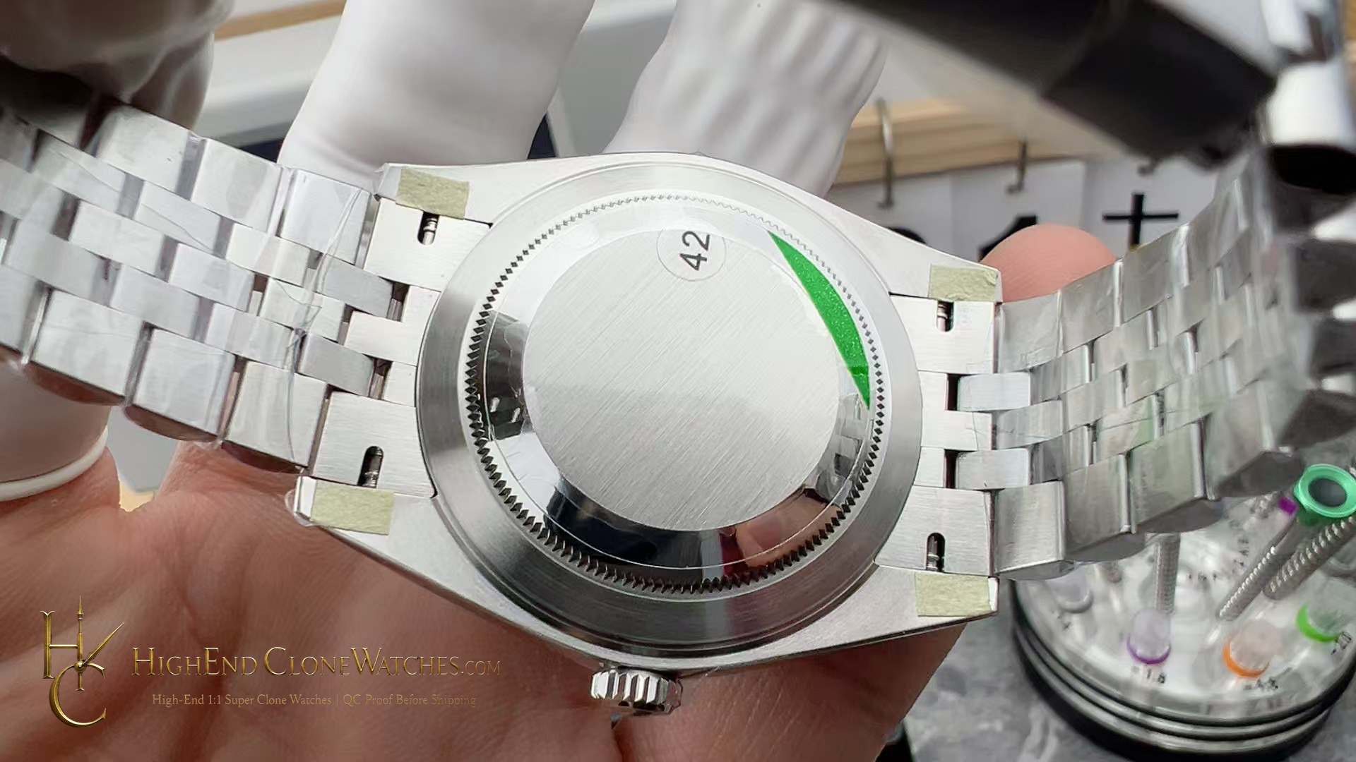 Rolex Datejust M126300-0002 crown and case detail super clone watch