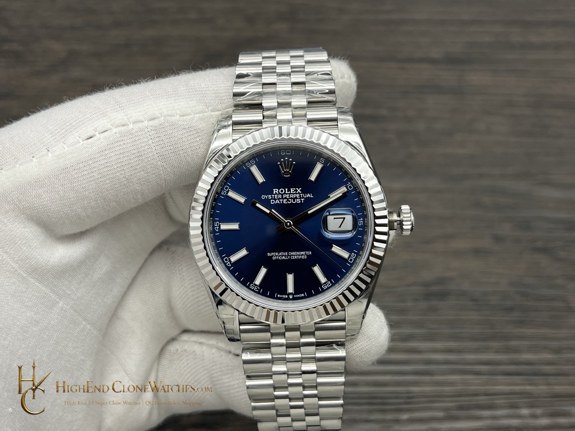 Rolex Datejust 126334 angled dial view super clone watch