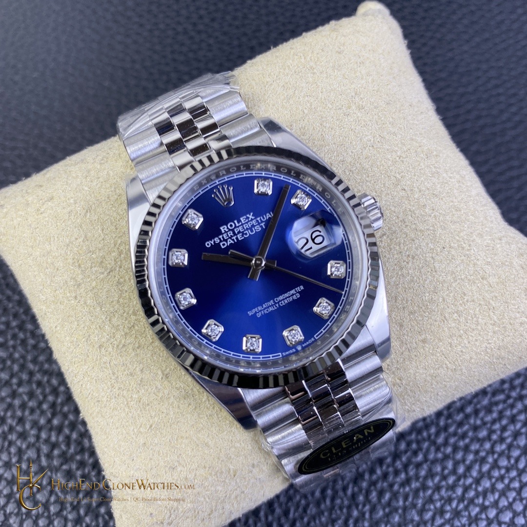 Rolex Datejust M126234 0037 angled dial view super clone watch
