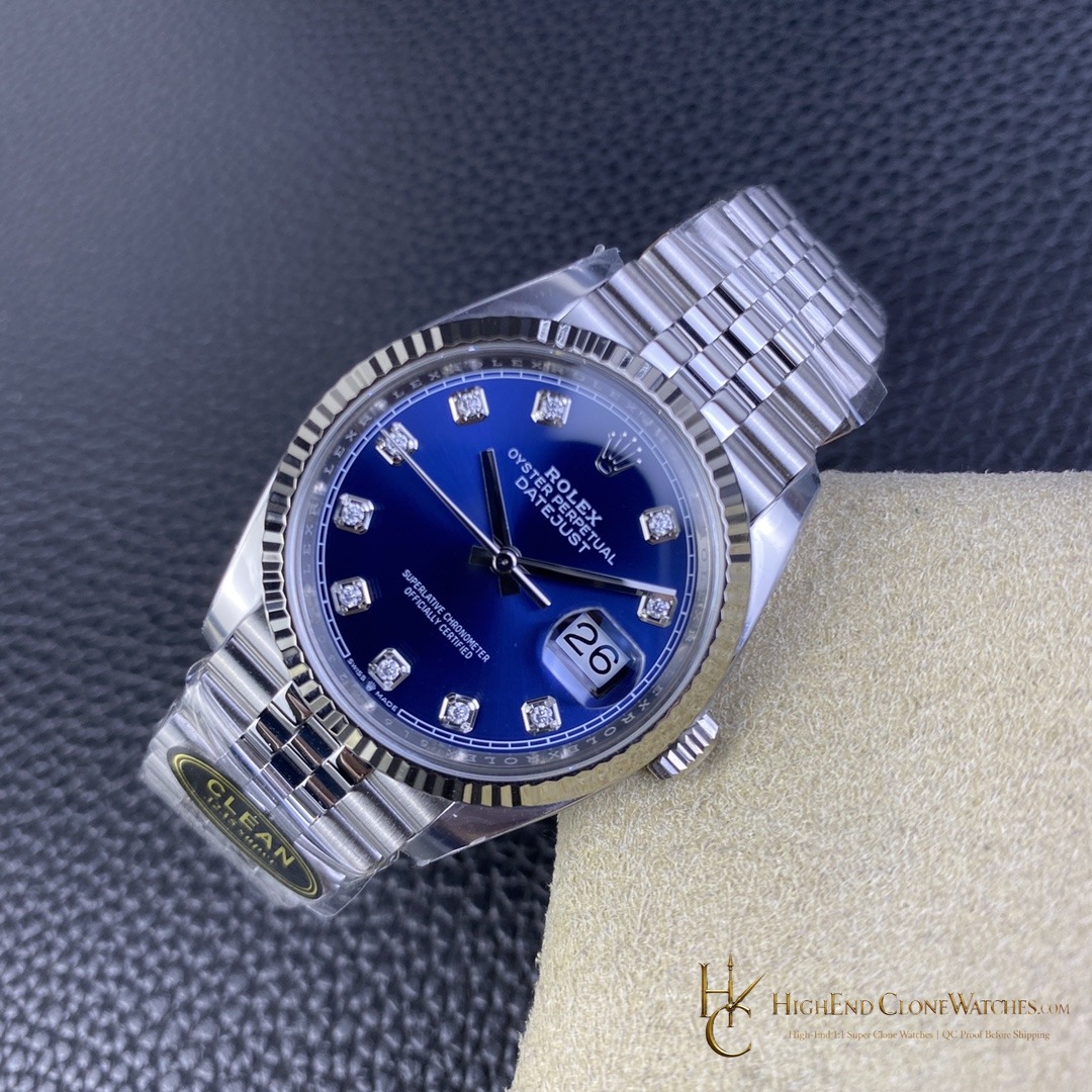 Rolex Datejust M126234 0037 bezel detail super clone watch