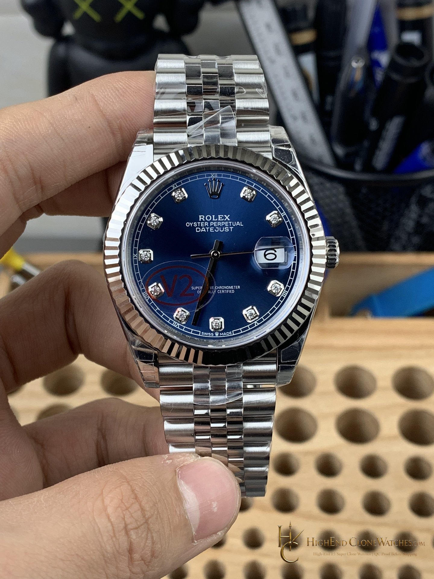 Rolex Datejust M126334 front view super clone watch