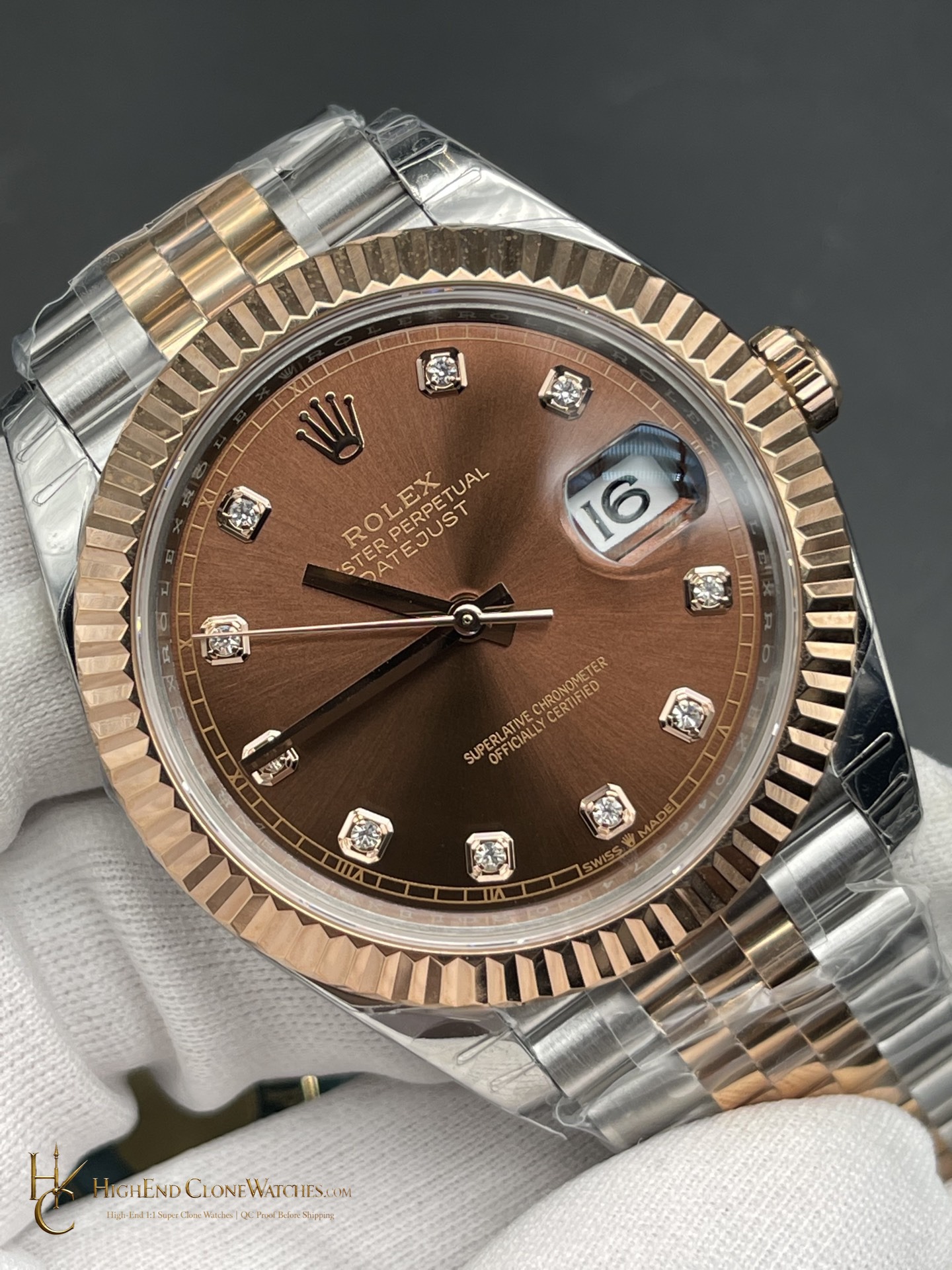 Rolex Datejust M126331-0004 bezel detail super clone watch