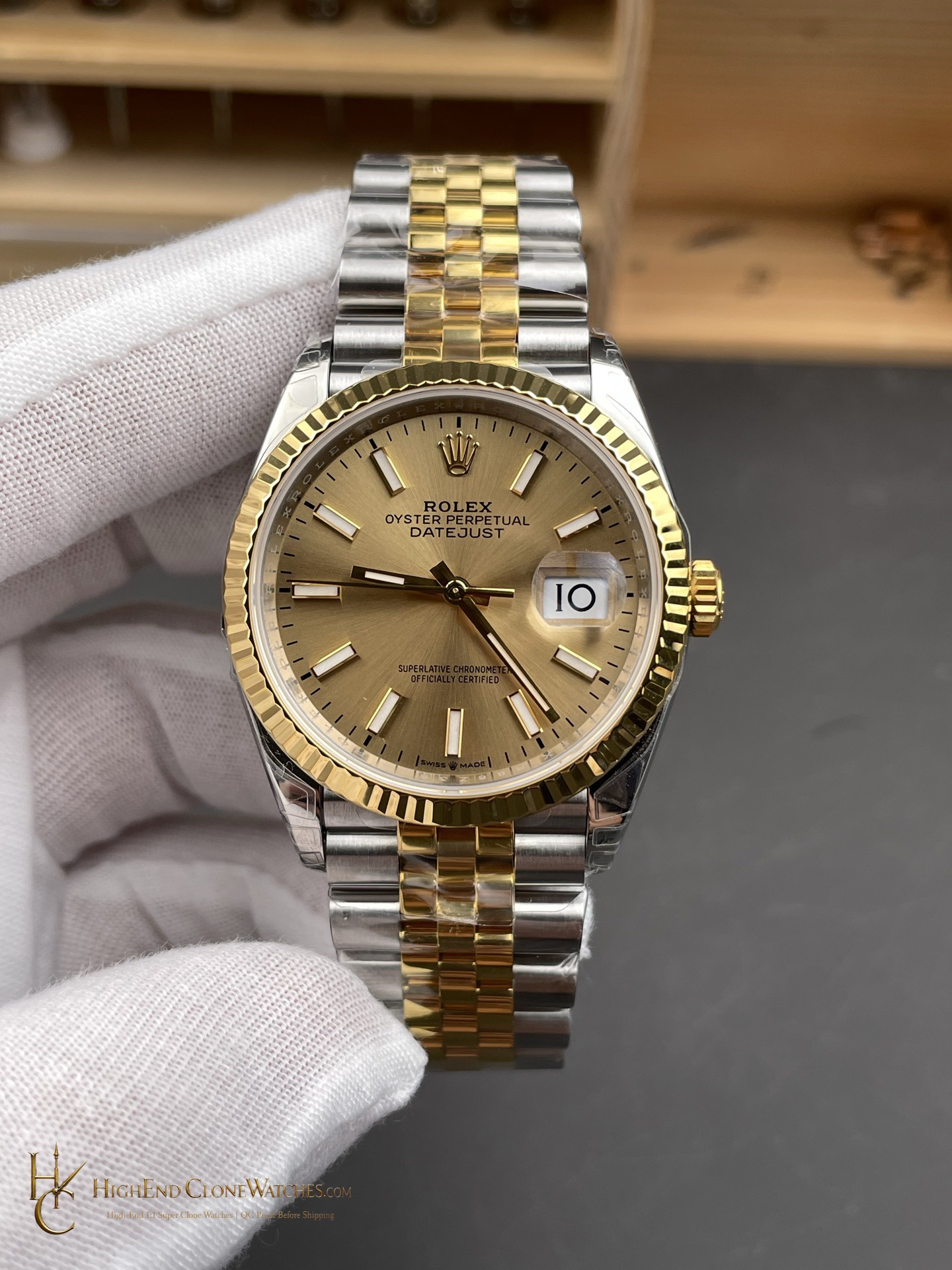 Rolex Datejust 36 m126233-0015 front view super clone watch