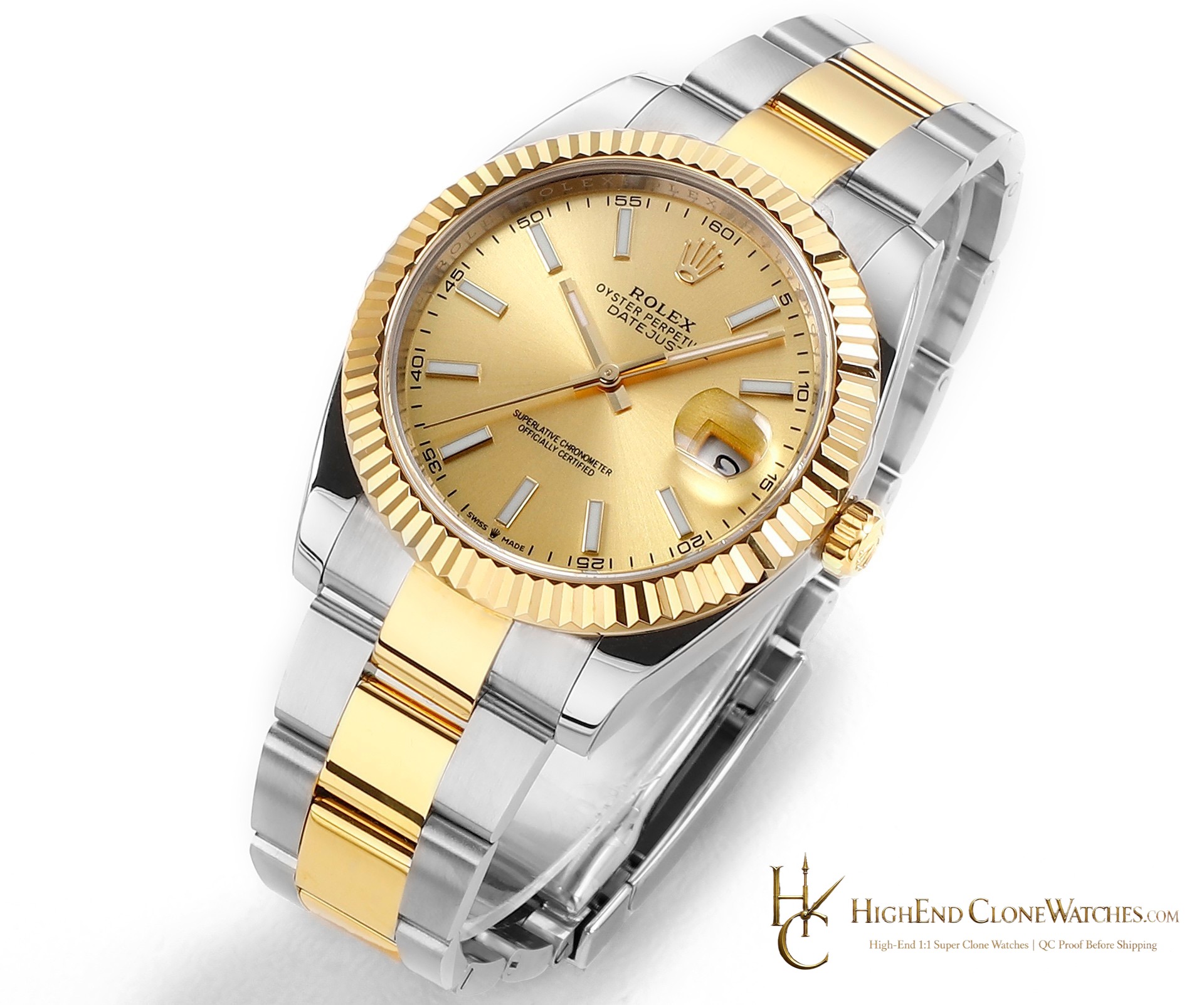 Rolex Datejust 126333-0009 angled dial view super clone watch