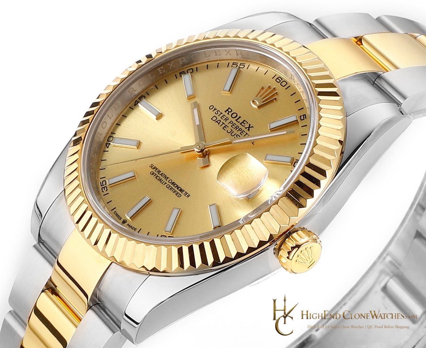 Rolex Datejust 126333-0009 bezel detail super clone watch