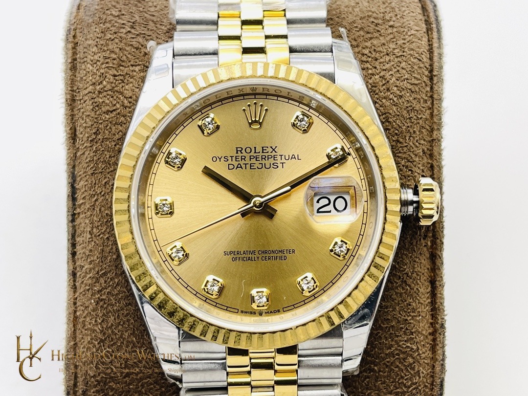 Rolex Datejust m126233-0017 bezel detail super clone watch