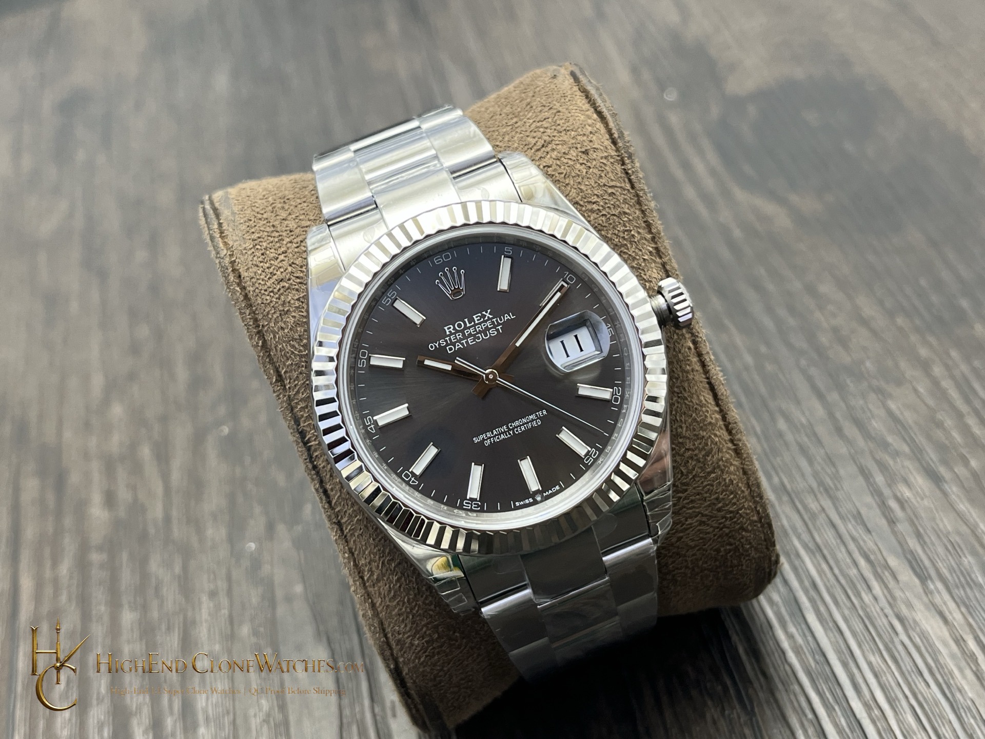 Rolex Datejust 126334-0013 angled dial view super clone watch