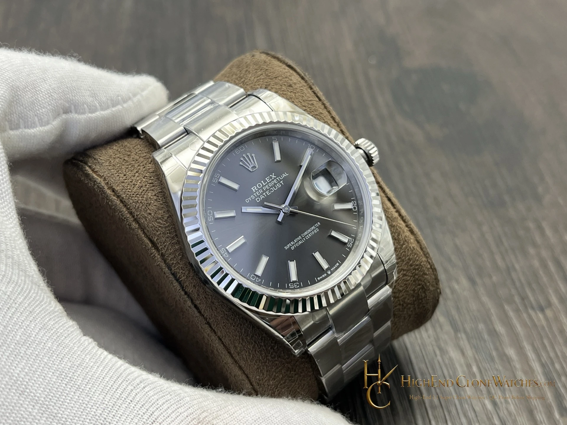 Rolex Datejust 126334-0013 bezel detail super clone watch