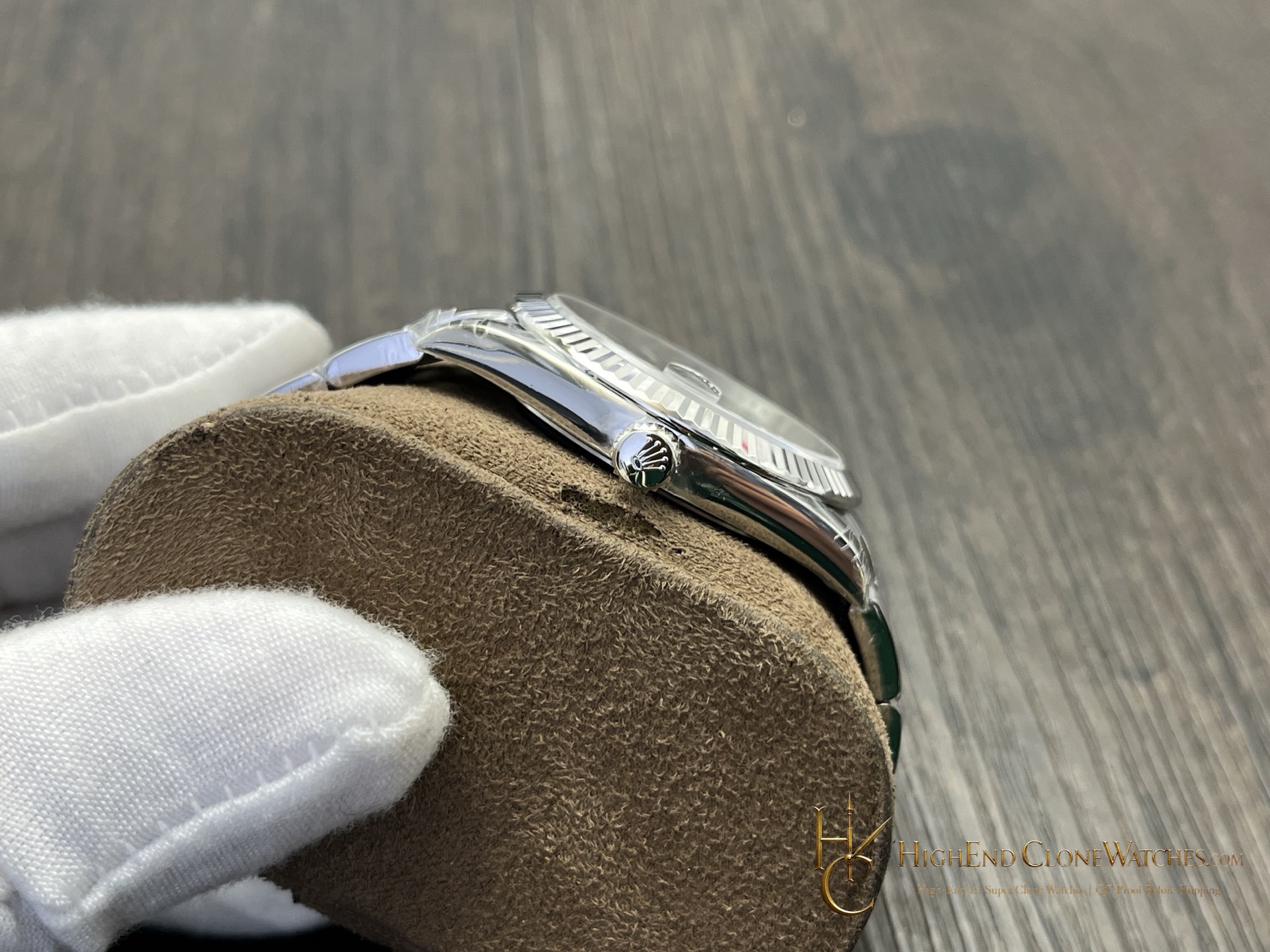 Rolex Datejust 126334-0013 crown and case detail super clone watch