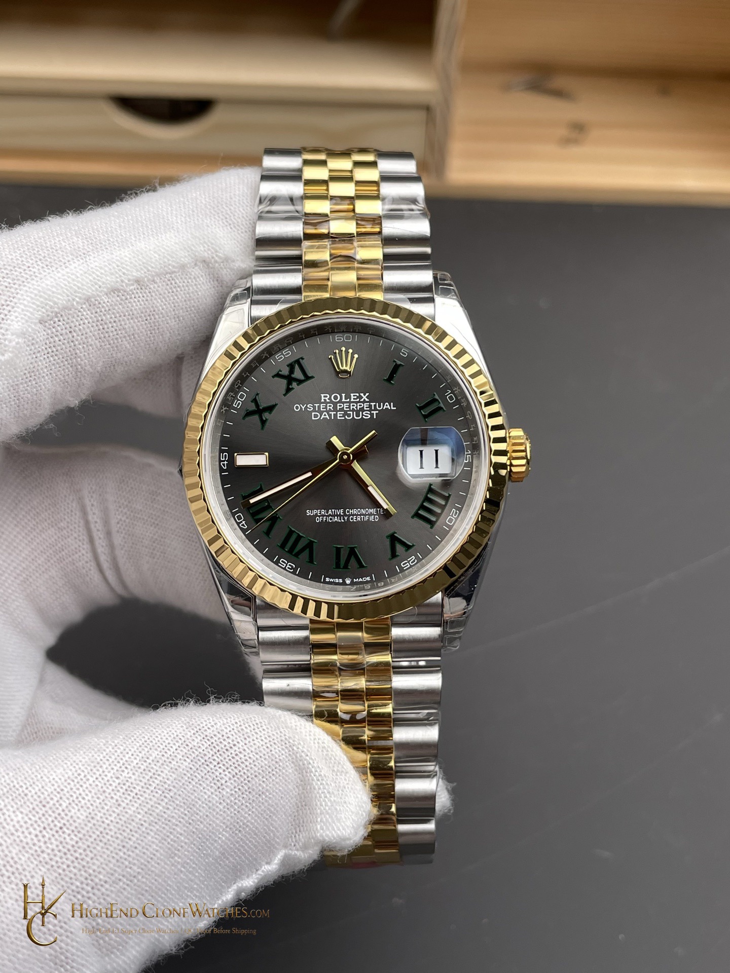 Rolex Datejust 36 M126233 0035 front view super clone watch