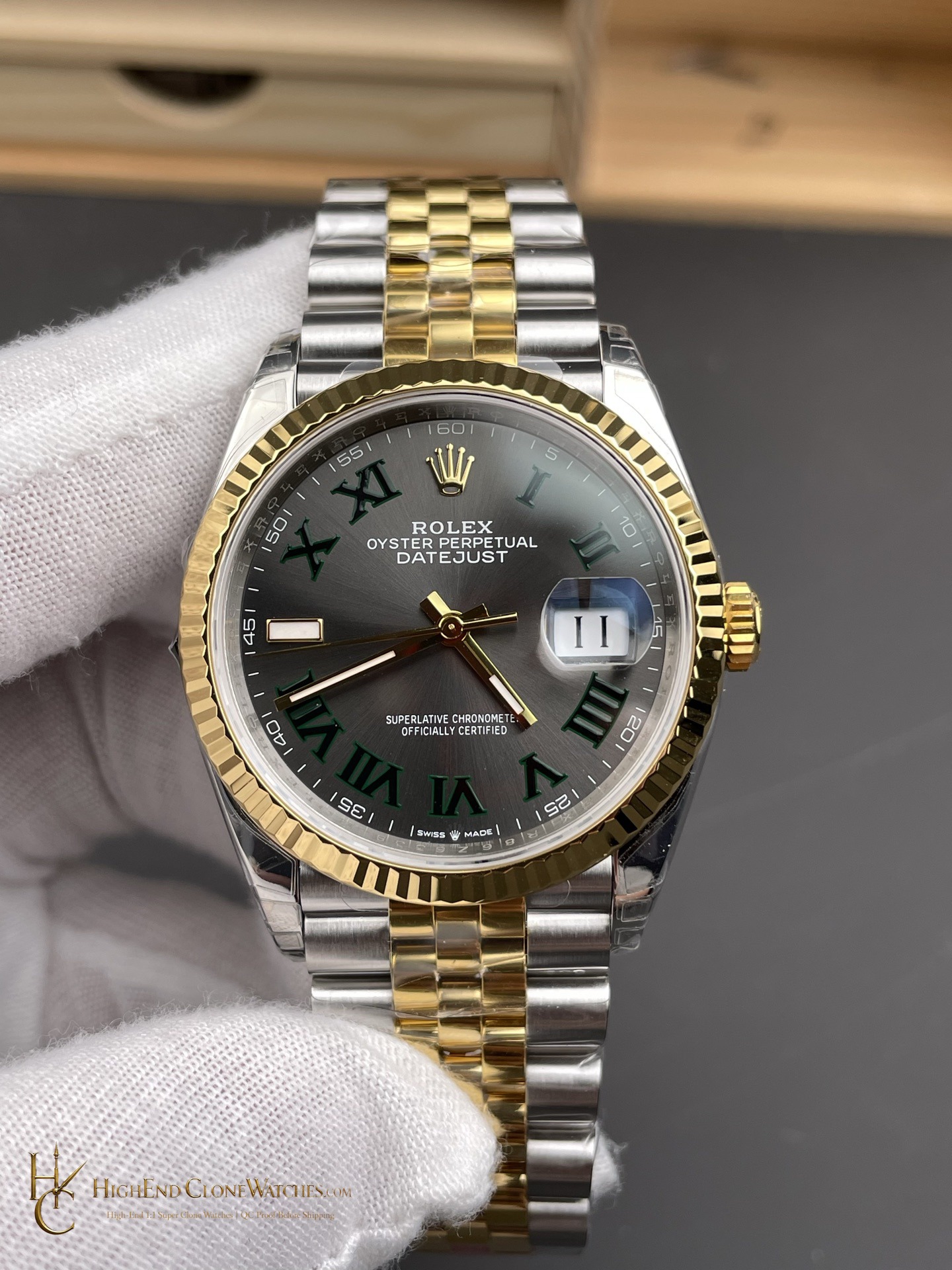 Rolex Datejust 36 M126233 0035 dial and marker detail super clone watch
