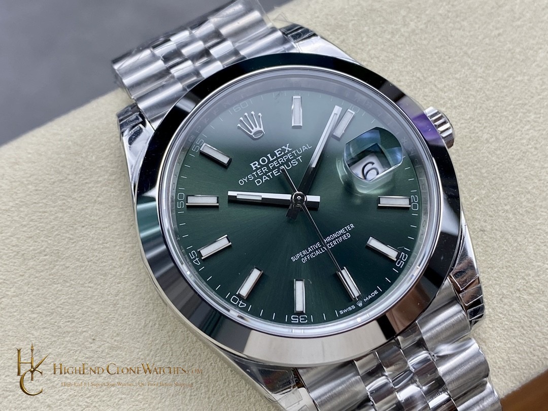 Rolex Datejust 126300-0020 angled dial view super clone watch