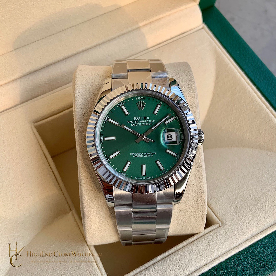 Rolex Datejust m126334-0027 angled dial view super clone watch