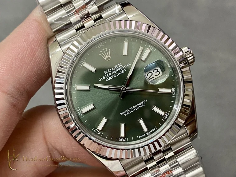 Rolex Datejust 126334-0028 angled dial view super clone watch