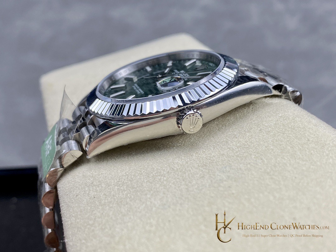 Rolex Datejust 126300-0021 crown and case detail super clone watch