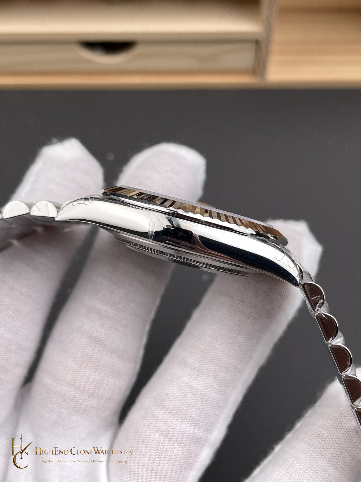 Rolex Datejust 126334 crown and case detail super clone watch