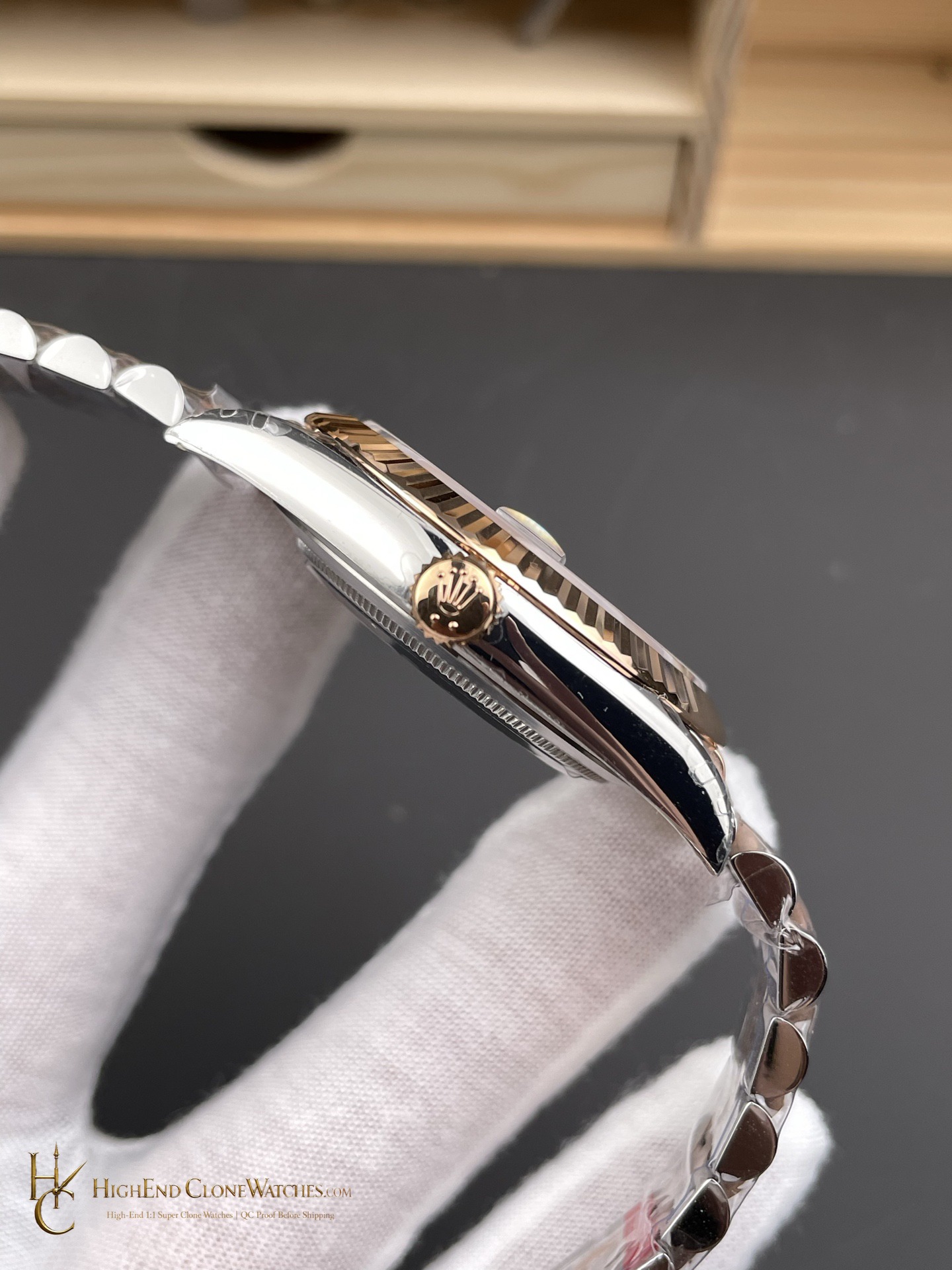 Rolex Datejust 126231-0029 bezel detail super clone watch