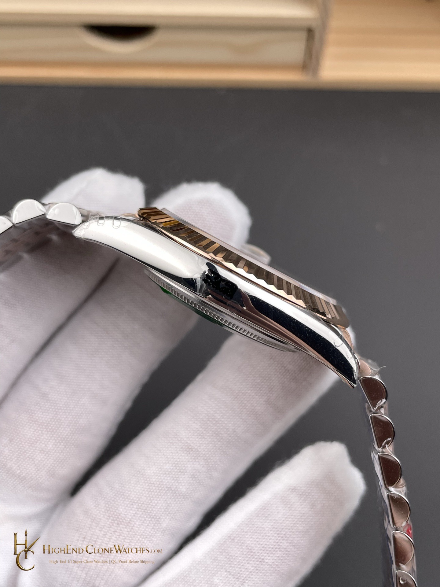 Rolex Datejust 126231-0029 crown and case detail super clone watch