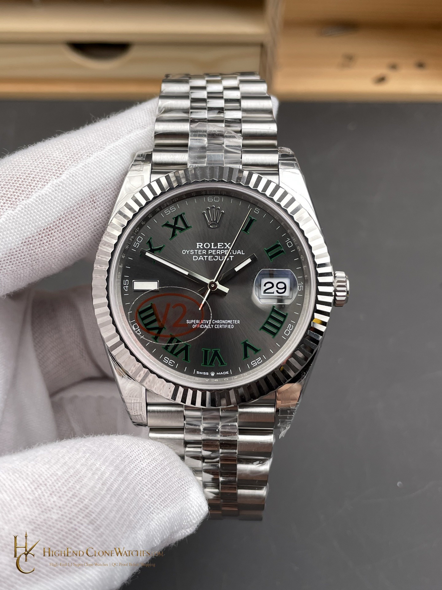 Rolex 126234 DateJust 36 front view super clone watch
