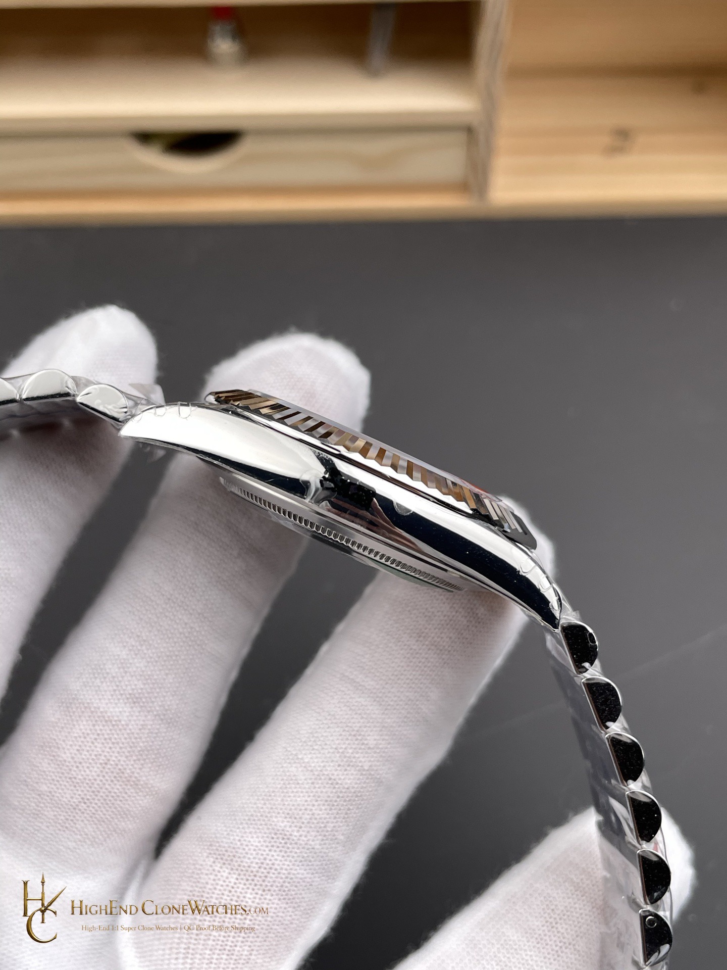 Rolex Datejust 126334 crown and case detail super clone watch