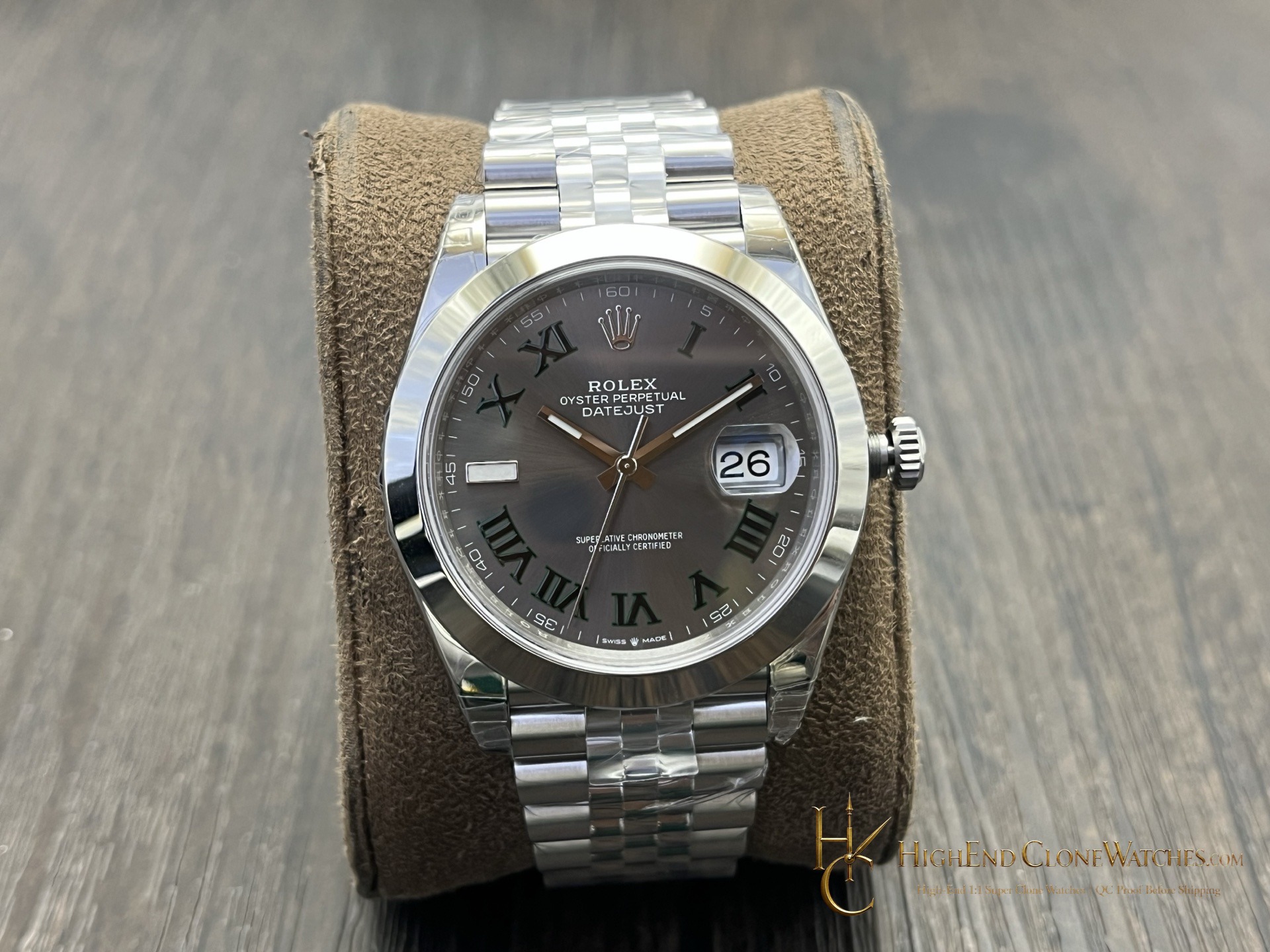Rolex Datejust 126300 front view super clone watch