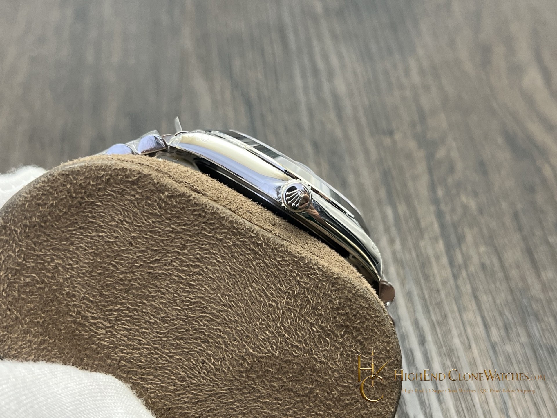 Rolex Datejust 126300 crown and case detail super clone watch